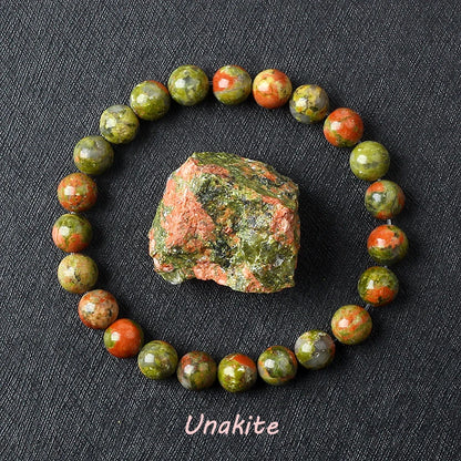 Geniune Epidote Zoisite Bead Bracelet Homme Natural Quartz Lava Tiger Eye Stone Bracelet Made of Natural Stone Jewelry for Women