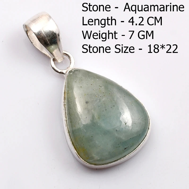 Genuine  Amaquarine  Pendant Hand Made Women Jewelry gift