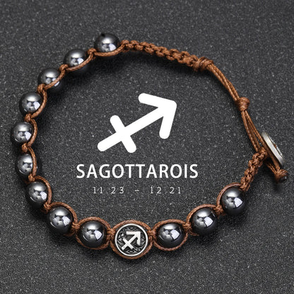 12 Zodiac Signs Natural Stone Bracelets Leo Capricorn Taurus Cancer Bracelets Women Men Couple Friendship Jewelry Gift Bracelets
