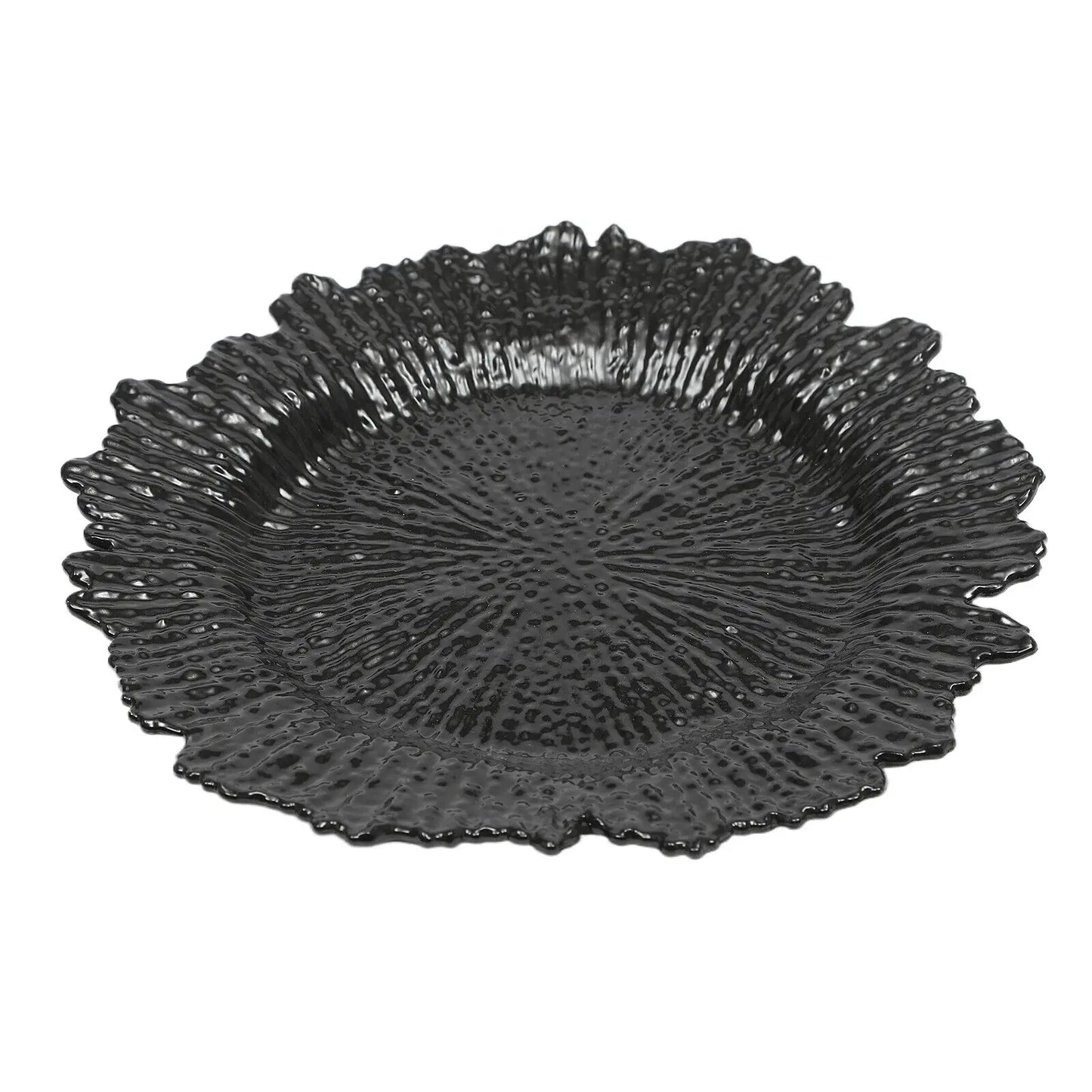 24PCS 12.6in Modern Charger Plates Daily Dining Round Plastic Reef Plate Dinner Plates - AMULET RING STORE