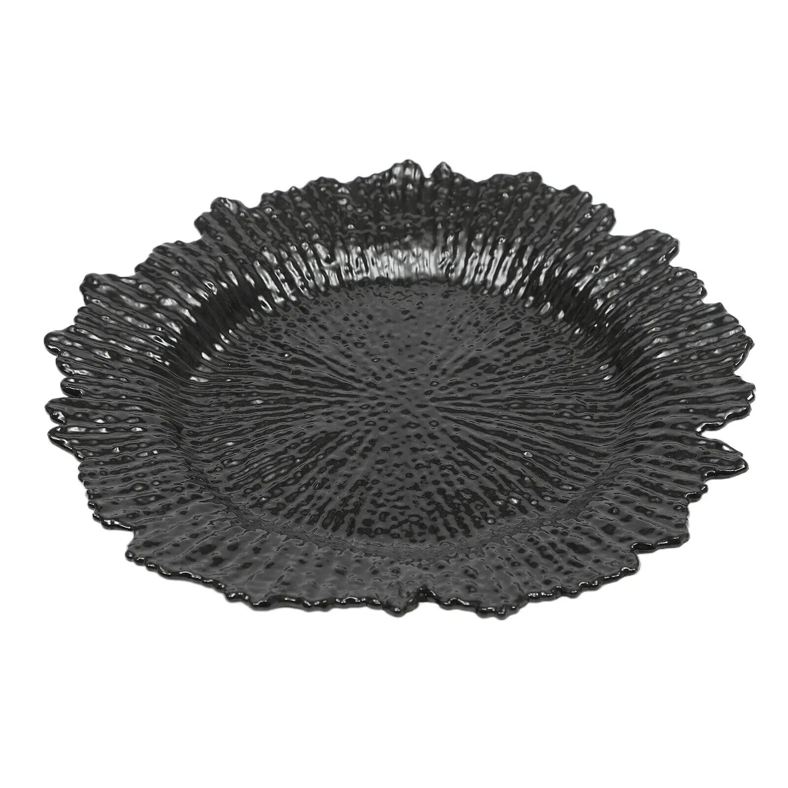 24PCS 12.6in Modern Charger Plates Daily Dining Round Plastic Reef Plate Dinner Plates - AMULET RING STORE