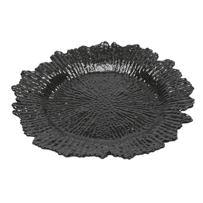 24PCS 12.6in Modern Charger Plates Daily Dining Round Plastic Reef Plate Dinner Plates - AMULET RING STORE