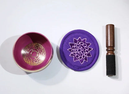 Nepal Handmade Buddha Singing Bowl Yoga Meditation Colorful Sound Therapy Tibetan Singing Bowls Healing Percussion Instruments - AMULET RING STORE