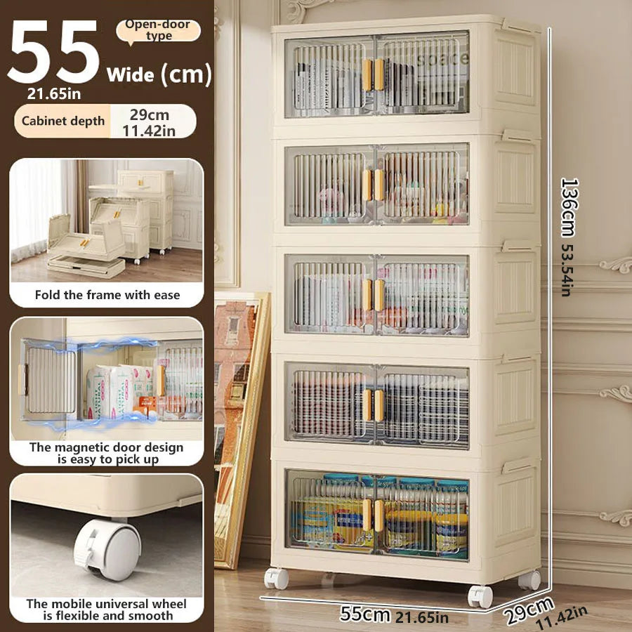 1/2/3/4/5 layers Multifunction Storage Cabinet Foldable Dustproof Wardrobe Easy-to-Install Storage Boxes - AMULET RING STORE