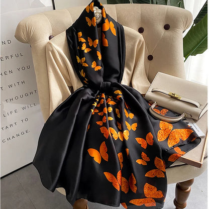 Spring Scarf Women's Luxury Design Polyester Material Smooth Scarf Soft Shawl Beach - AMULET RING STORE