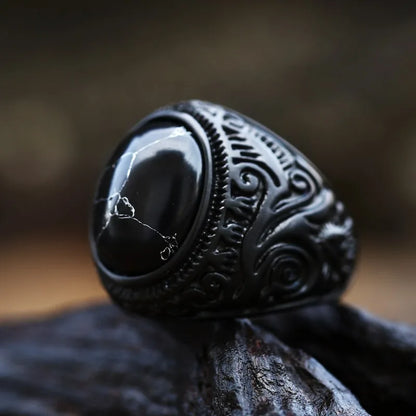 Vintage Handmade Turkish Black Zircon Rings