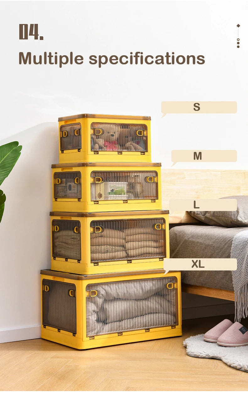 Foldable Storage Box Closet Organizer with Wheels Outdoor Stackable Sundries Organizer Clothes Quilts Toys Books Storage Box - AMULET RING STORE