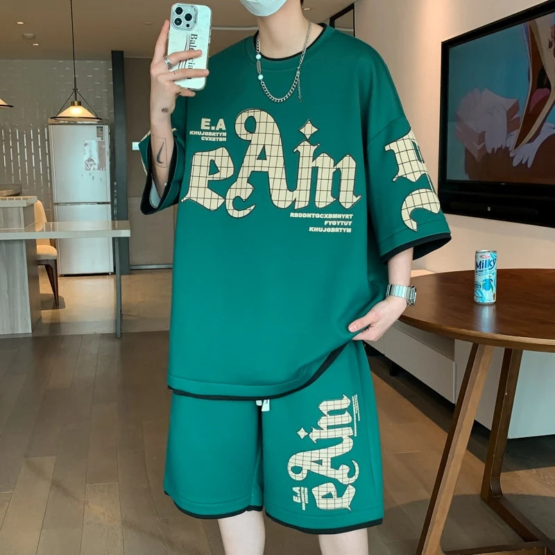 Youth Fashion Short Sleeve T-Shirt Shorts Summer Tracksuit