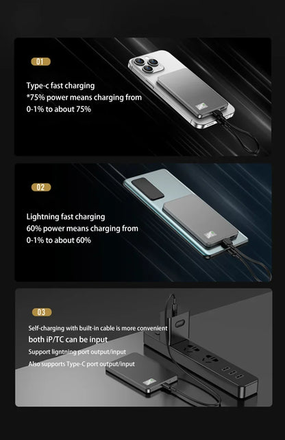 Oneplus Magsafe Power Bank Fast Charging Portable Ultra-thin Magnetic Wireless Digital Display Power Bank Usb Type C Lightning - AMULET RING STORE