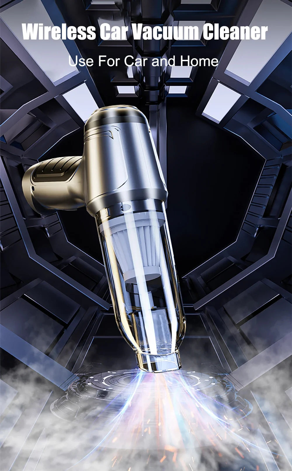 95000PA Car Vacuum Cleaner Wireless Strong Suction Vacuum Cleaner Portable Handheld Vacuum Cleaner Blower 2in1 for Car Home - AMULET RING STORE