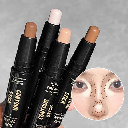 Dual-ended contour stick, facial foundation, concealer, long-lasting dark circles, correcting contour concealer, makeup - AMULET RING STORE