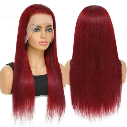 36 Inch 99J Burgundy Lace Front Wigs Human Hair 13x6 Straight Lace Front Wigs Pre Plucked for Women 180% Density Straight Wigs