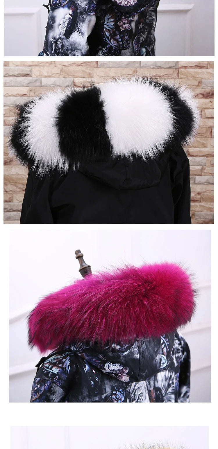 Raccoon Fur Collar 100% Real Fur Fashion Scarves For Ladies Neck Warmer Women Winter Natural Fur Scarf Decor White Fur Scarf