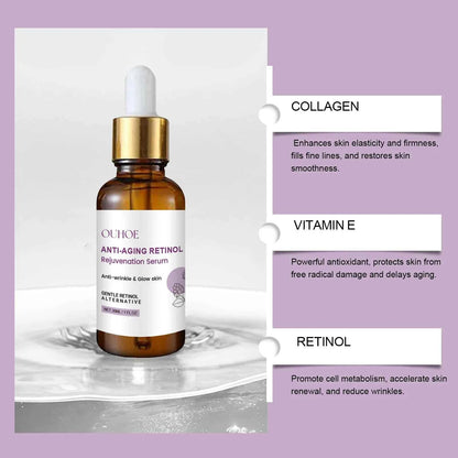 Retinol Facial Anti Wrinkle Essence  Hydrating Firming Treatment, Lifts & Smooths Fine Lines, Nourishing, 30ml