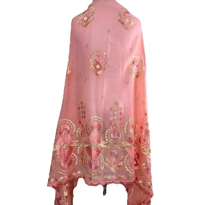Sale 2025 New Dubai Islam Embroidered Shawl Soft Wool Jersey Hijab for Muslim Women Long Style New African Net for Spring Summer - AMULET RING STORE