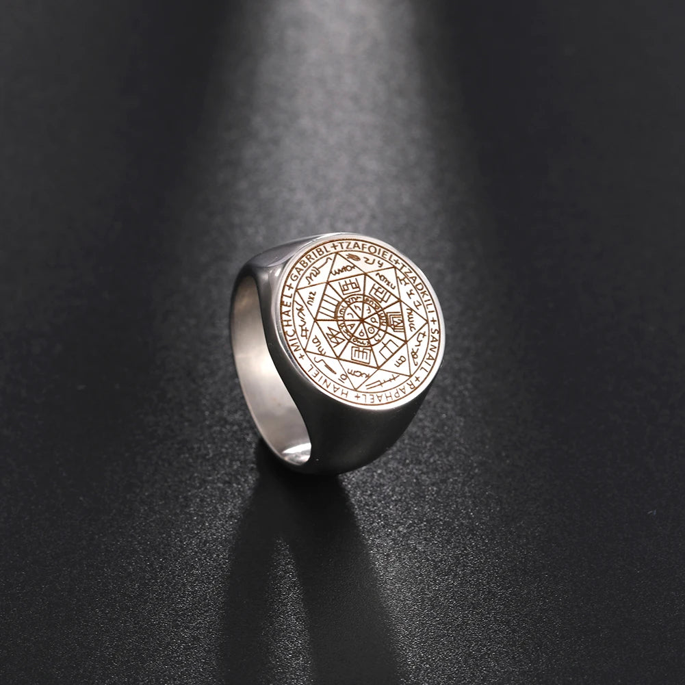 New 2025 Seal of The Seven Archangels Viking Ring Secret of Universe Rings for Men