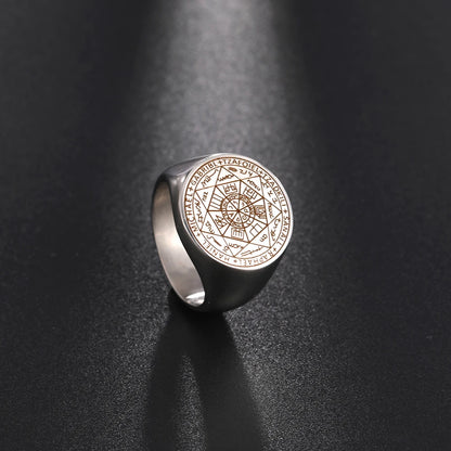 New 2025 Seal of The Seven Archangels Viking Ring Secret of Universe Rings for Men