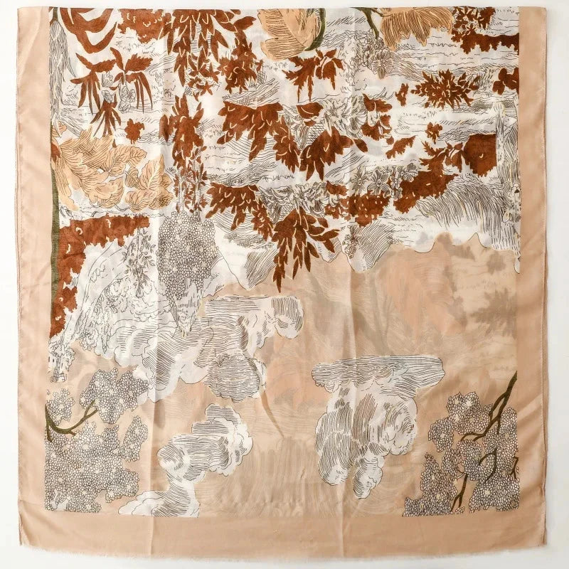 Retro Bohemian Women Viscose Scarf Big Size 88*180cm Cotton Linen Feeling Soft Shawl Tassel Hijab Wrap Summer Soft Beach