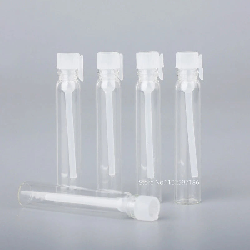 Glass Dropper Bottle Transparent Mini 1ml 2ml Stick Essential Oil with Inner Stopper Sample Trial Use Perfume Sub Bottles Empty - AMULET RING STORE