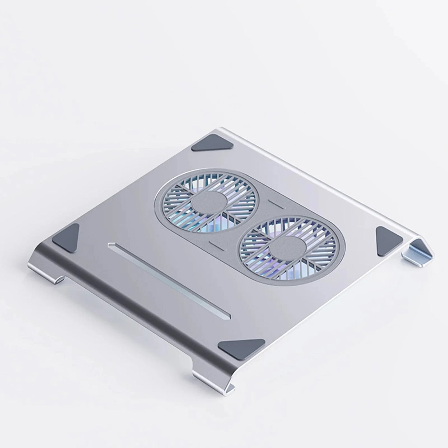 2 High - Speed Fan Aluminum Laptop Cooler with Pad, Adjustable Stand, for 10 - 15" Laptops - AMULET RING STORE