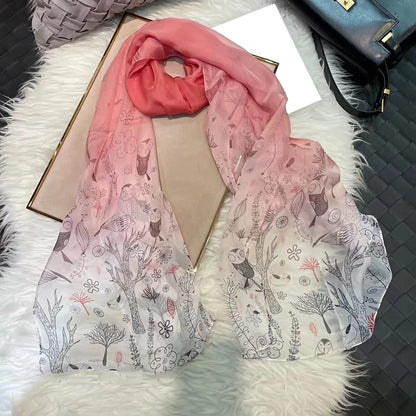 BYSIFA|New Black Pink Peony 100% Silk Shawl Scarf Women Chiffon Long Silk Scarves Cape Summer Foulard Winter Brand Scarves Wraps