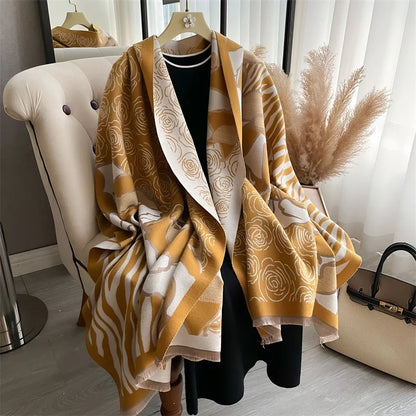 Cashmere Scarf for Women Thick Warm Winter Blanket Brand Female Luxury Quality Shawl Wrap Bufanda 2024 Poncho Echarpe Pashmina