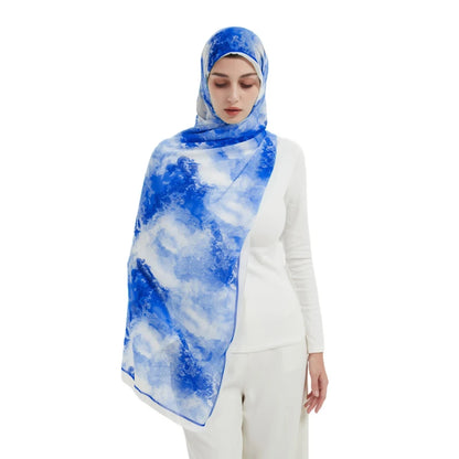 NEW Print Chiffon Hijab Scarf Shawl Fashion Islamic Muslim Scarves Wraps Women Echarpe Breathable Foulard Hijabs - AMULET RING STORE