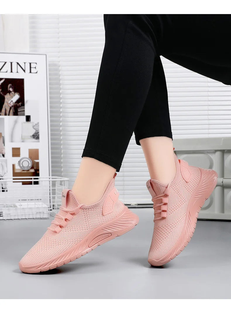 2025 Women's Shoes Summer Women's Shoes Flying woven casual shoes Comfortable breathable women's sneakers - AMULET RING STORE