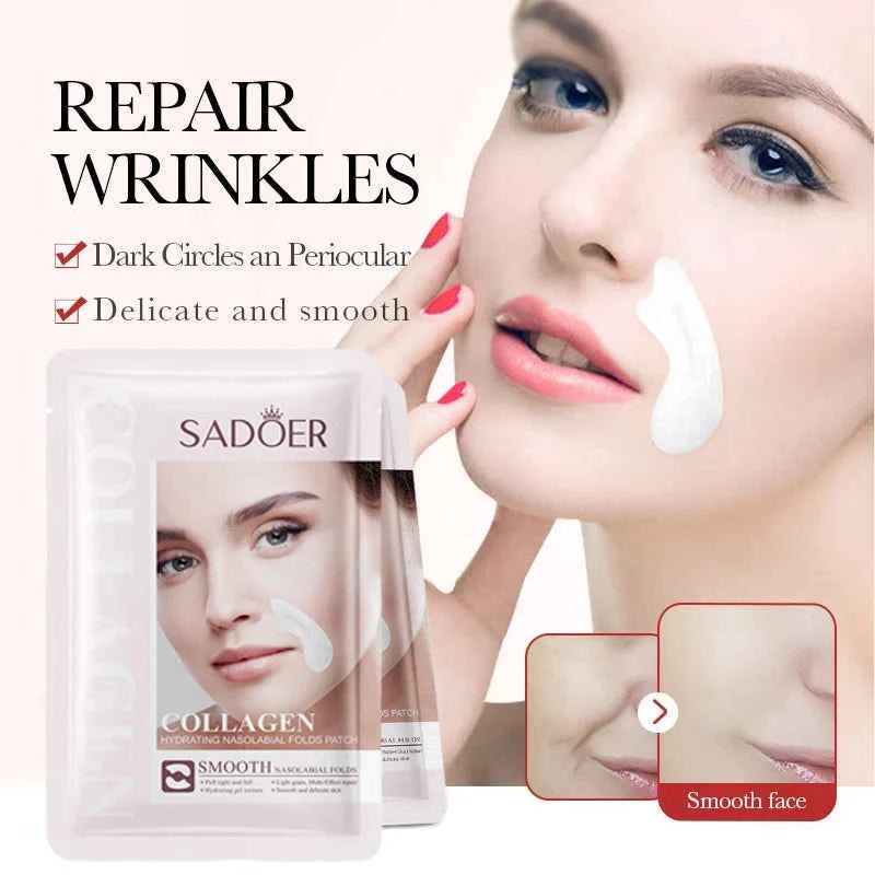Collagen Firming Laugh Lines Patches Instant Wrinkle Remover Fade Fine Lines Facial Mask Anti-aging Brighten Repair Skin Care