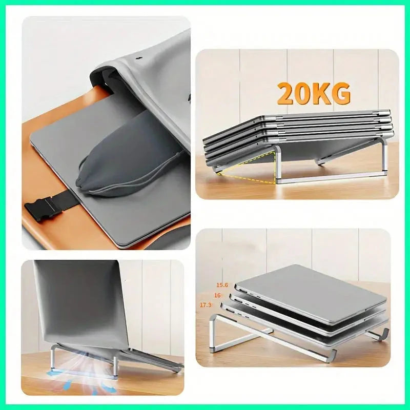 Universal Laptop Stand Foldable Adjustable Aluminum Alloy Notebook Holder Desktop Bracket for MacBook Air Pro Xiaomi - AMULET RING STORE