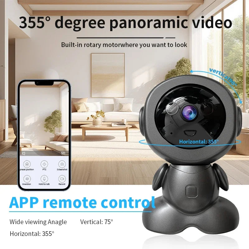 8MP Wifi Security Camera Indoor HD Baby Monitor Smart Home Surveillance Robot PTZ Camera Auto Tracking Night Vision Pet Monitor - AMULET RING STORE