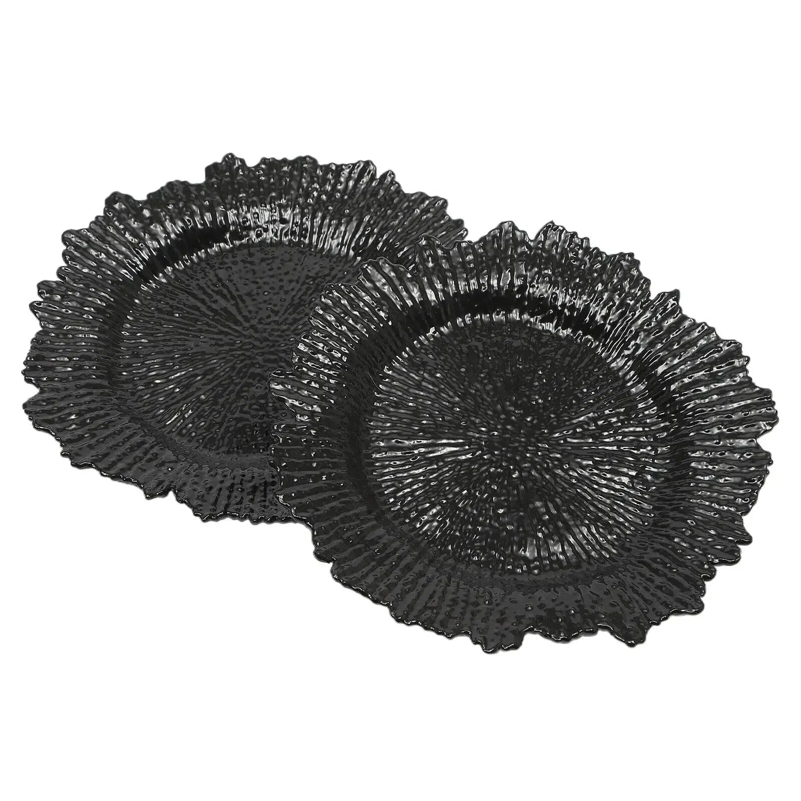 24PCS 12.6in Modern Charger Plates Daily Dining Round Plastic Reef Plate Dinner Plates - AMULET RING STORE