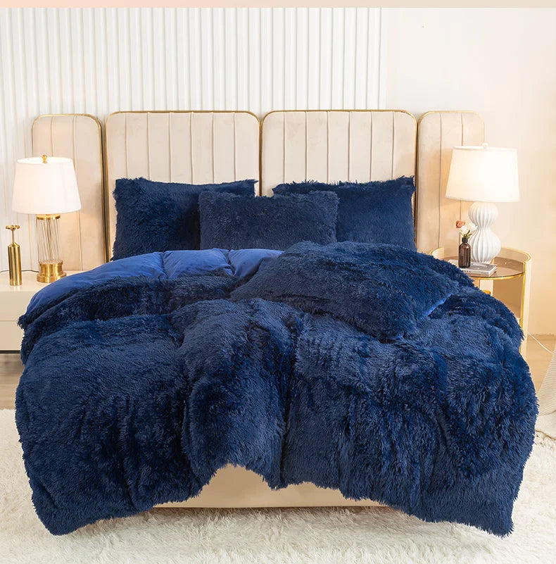 3-Piece Luxurious Plush Duvet Cover Set – Cozy & Soft Bedding, Perfect for Bedroom Comfort, Ideal for Guest Rooms and Dorm Aesth - AMULET RING STORE