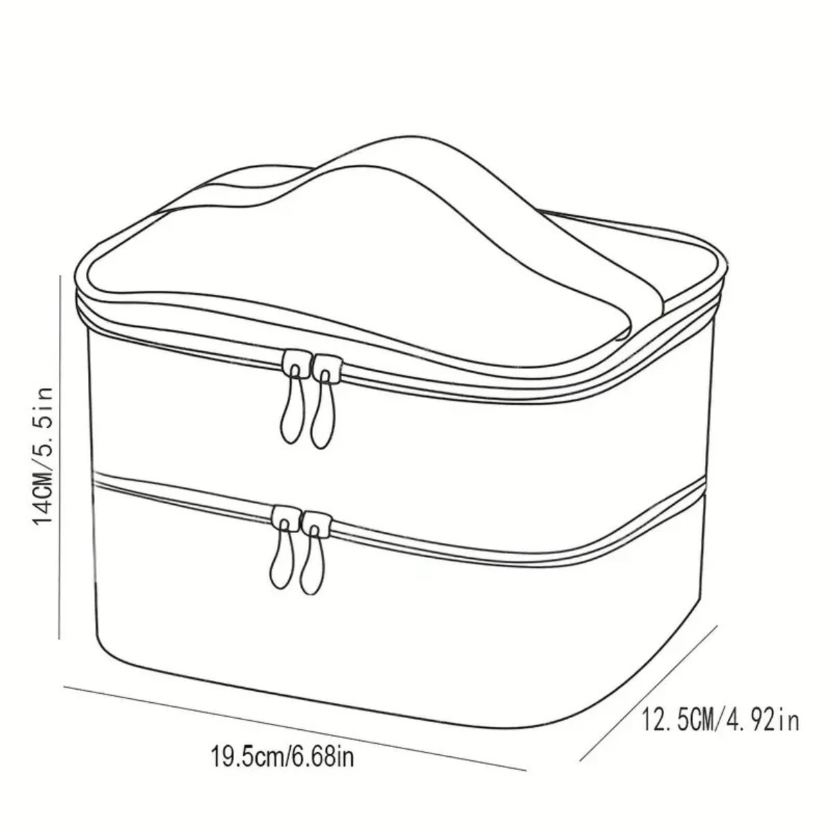 Stylish Double Layer Polka Dot Makeup Bag with Handle & Brush Holder, Compact Toiletry Organizer for Women’s Travel & Beauty E - AMULET RING STORE