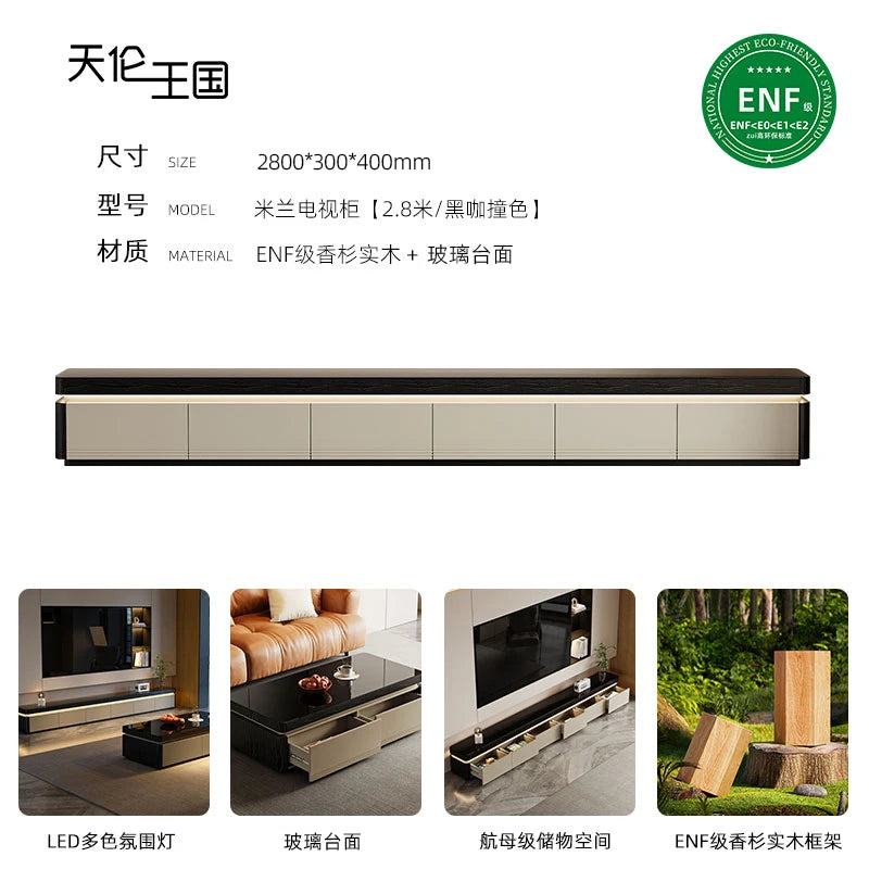 Elegant Space Saving TV Stand Eco Friendly Materials Sustainable Modern Aesthetics TV Stand Sliding Doors Living Room Furniture