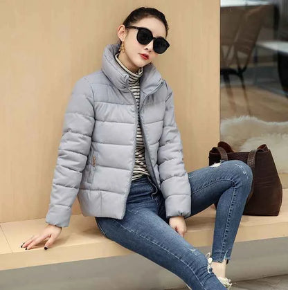 Red Quilted Padded Duck Down Short Woman Coat Thick Padding Jackets for Women Black Cropped Harajuku Fashion Winter Outer 2025