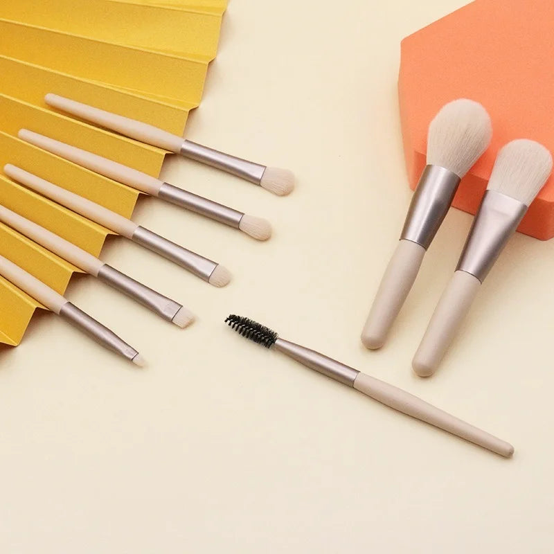 8Pcs Makeup Brushes Pro Pink Brush Set Powder EyeShadow Blending Eyeliner Eyelash Eyebrow Make Up Beauty Cosmestic Brushes - AMULET RING STORE
