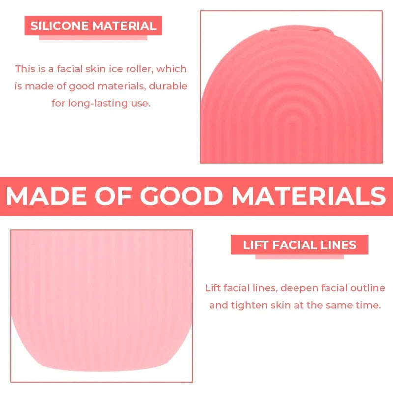 Silicone Cube Tray Shape Face Facial Ice Roller Massage Face Massage Roller Frozen Facial Reusable Ice Roller Beauty  Skin care