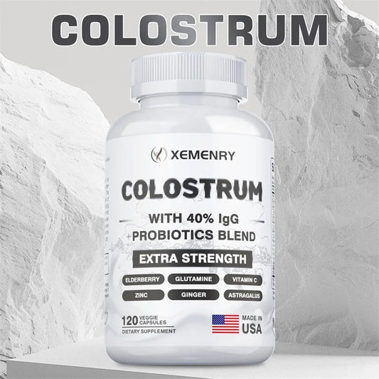Colostrum Capsules - 40% LgG - Supports The Immune System, Promotes Gut Health, Energy Production, Cell Repair and Growth - AMULET RING STORE
