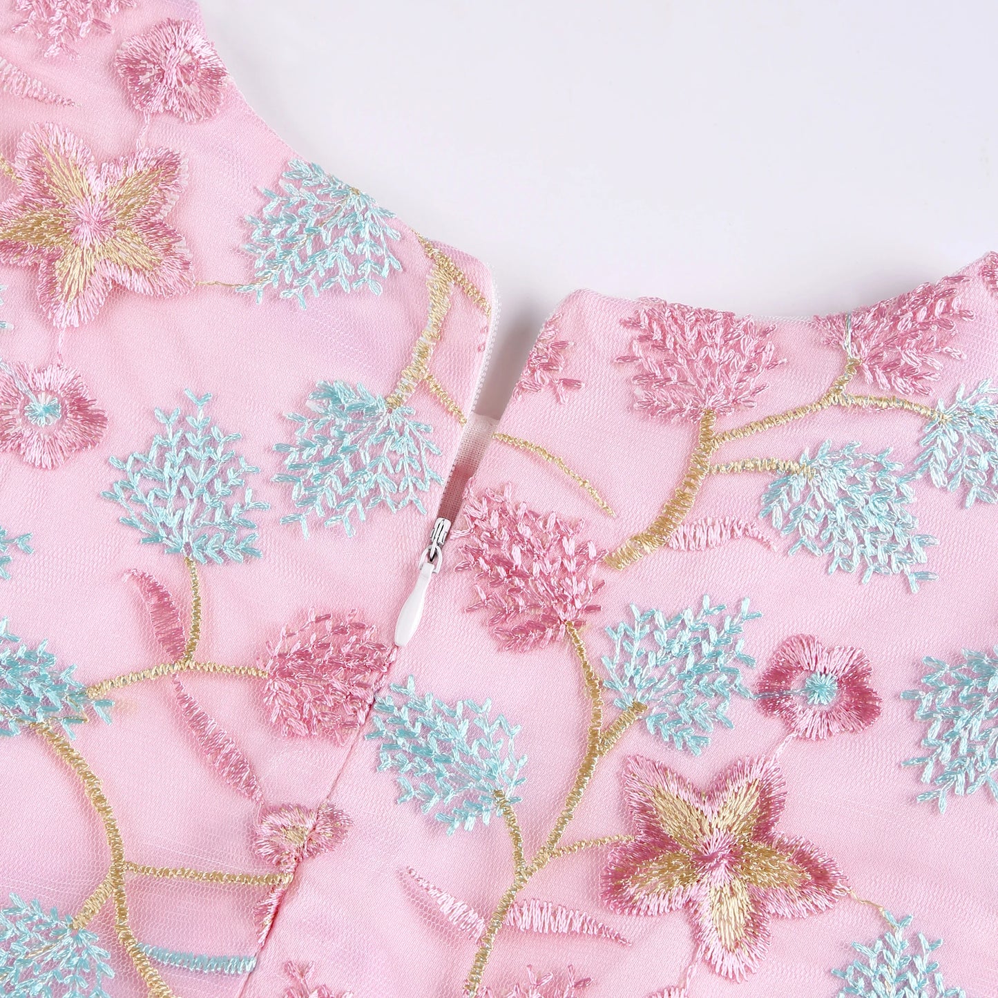 European and American embroidery dress dress girl's party lace princess dress flower child net gauze Pengpeng dress