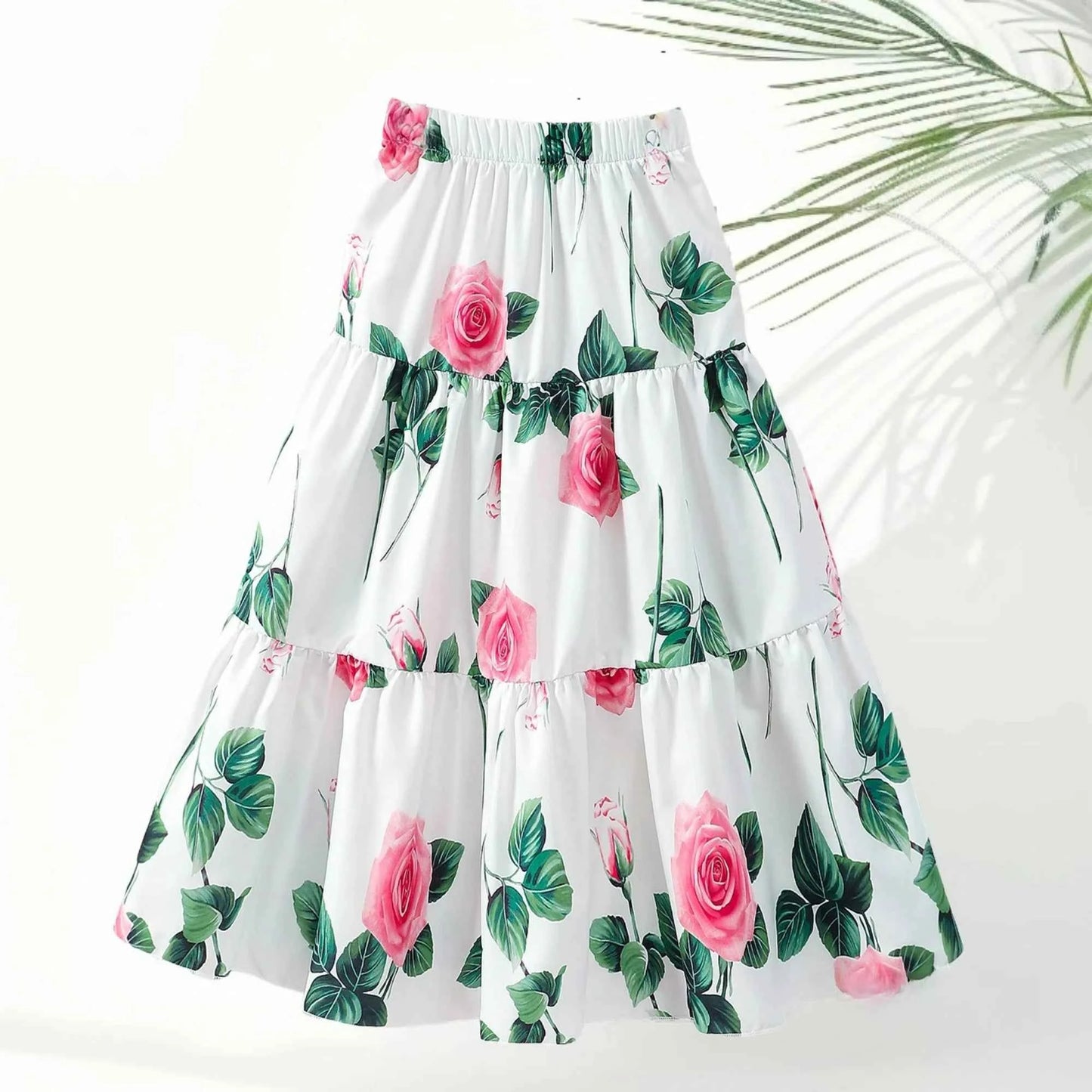 2024 Long Skirt Teens Girls Clothing 8-12 Y Summer Style Casual Fashion Floral Butterfly A-Line Birthday Gift Children Skirt