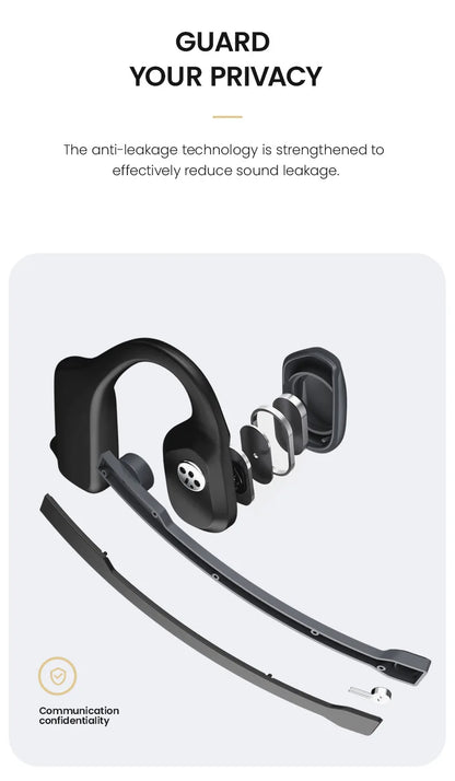 Bone Conduction Wireless Bluetooth Earphones Sports Gaming Headset with Mic Hands-Free Running Earbuds