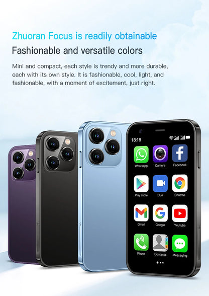 SOYES XS16/XS15 Mini Android Smartphone 3G/4G Network 2GB RAM 16GB ROM 3" Display 5MP Camera Dual SIM With Play Store WhatsAPP - AMULET RING STORE