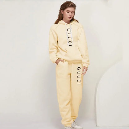 Autumn Winter Two Piece Set for Women Drawstring Women's Tracksuit Hooded Suit Quality Comfortable Casual Pullover Fashion Daily - AMULET RING STORE