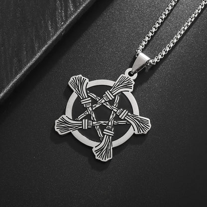 Stainless Steel 7 Archangel Seal Necklace Solomon Kabbalah Seal Pendant for Men Personality Charm Amulet Jewelry