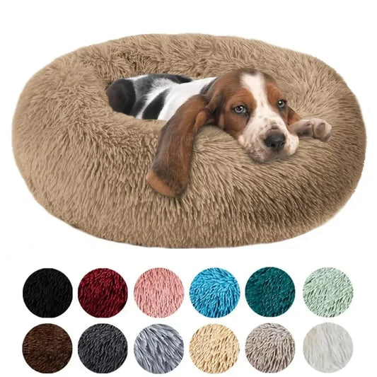 Round Cat Beds House Soft Long Plush Best Pet Dog Bed For Dogs Basket Pet Products Cushion Cat Bed Cat Mat Animals Sleeping Sofa - AMULET RING STORE