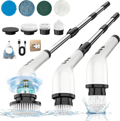 Electric Cleaning Brush with 7PCS Heads Bathroom Kitchen Cordless Handheld Shower Scrubber Spin Cleaner Multifunctional Cleaner - AMULET RING STORE