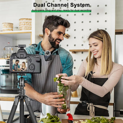 Wireless Lavalier Microphone for Camera,iPhone,Android,Microphone Reverb Sound Video Recording Podcast Noise Reduction Clip mic