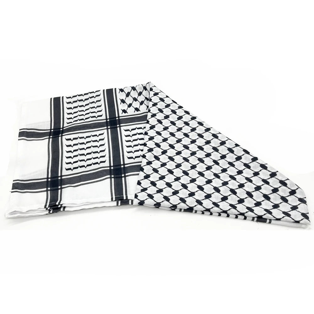 Military Shemagh Tactical Desert Scarf Shemagh Scarf Men Neck Head Wraps for Men Cotton Keffiyeh Arab Wrap with Tassel - AMULET RING STORE