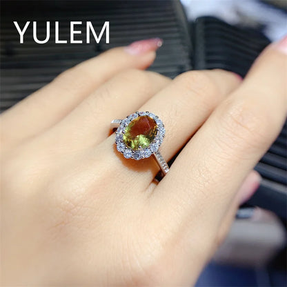 YULEM  Lab Grown Color Variation Alexandrite Ring 925 Sterling Silver, Engagement, Wedding Ring Ladies Anniversary Gift